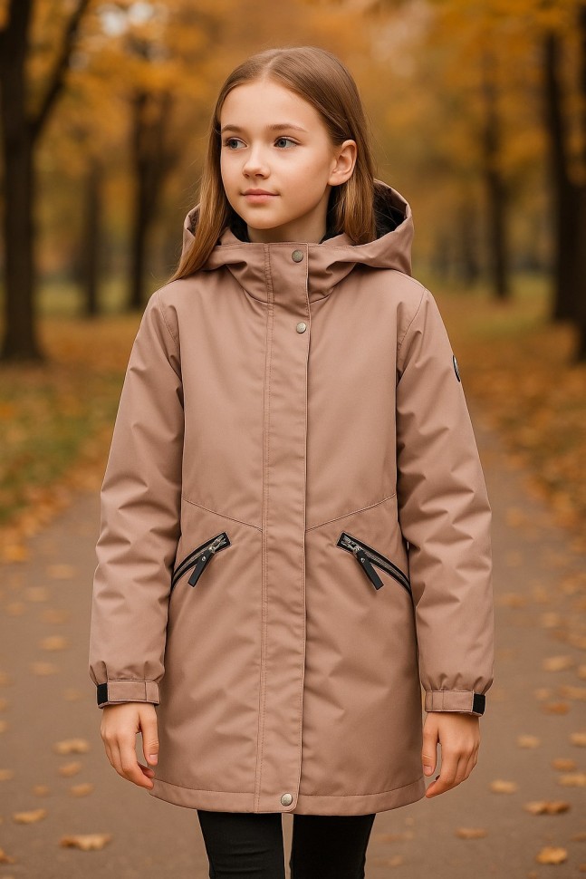 Куртка-парка демисезонная Kerry MAY K25066-348 бежевого цвета для девочки