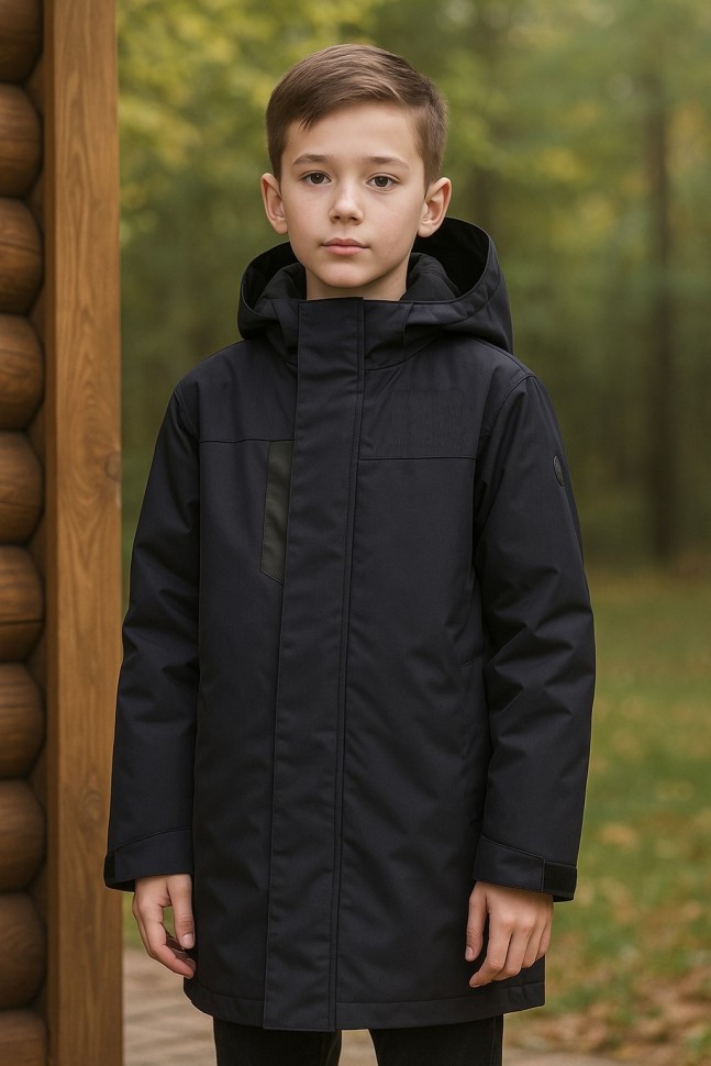 Пальто демисезонное Kerry MAX K25060-042 чёрного цвета для мальчика