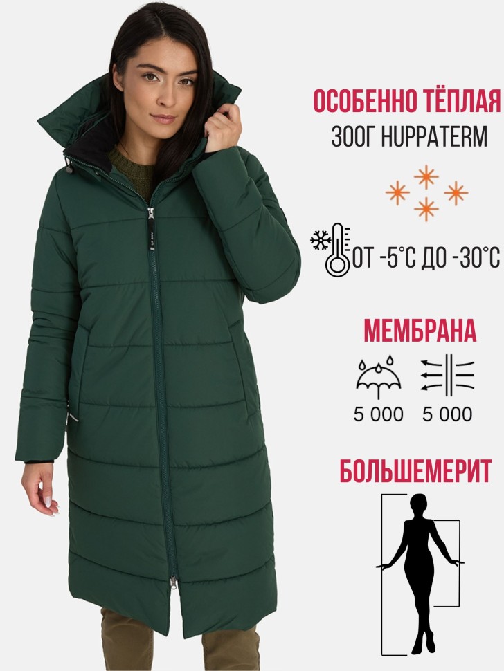 Пальто зимнее Huppa JOVIA 12888030-00097 зеленого цвета