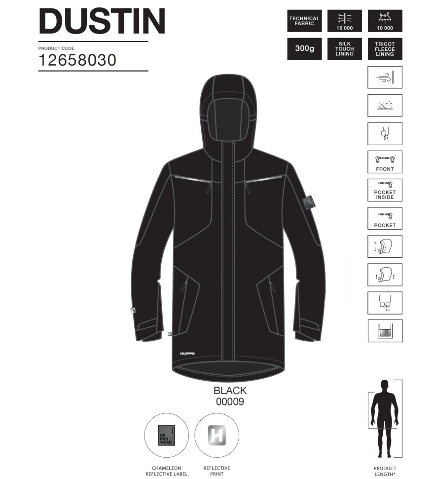 Парка зимняя Huppa DUSTIN 12658030-00086 синего цвета