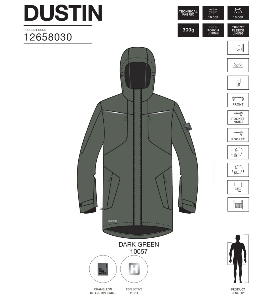 Парка зимняя Huppa DUSTIN 12658030-10057 цвета хаки