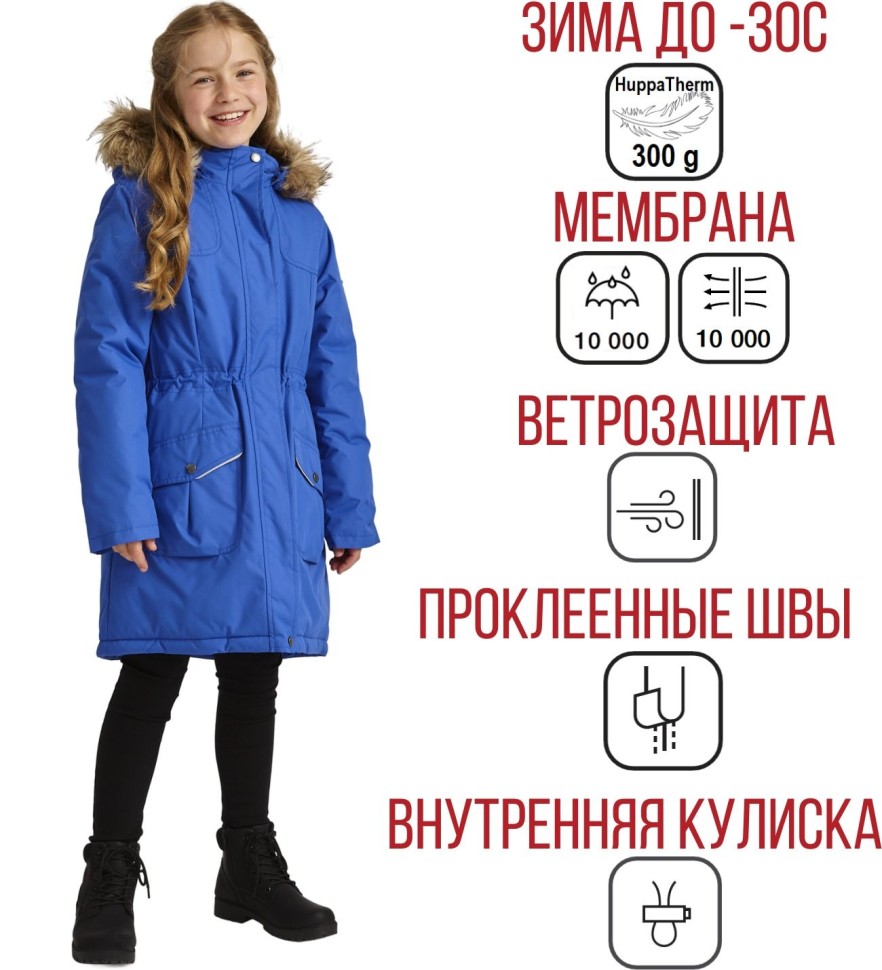 Парка зимняя Huppa MONA 12200030-70035 голубая