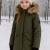 Парка зимняя Huppa VIVIAN 1 12490120-10057 цвета хаки с натуральным мехом
