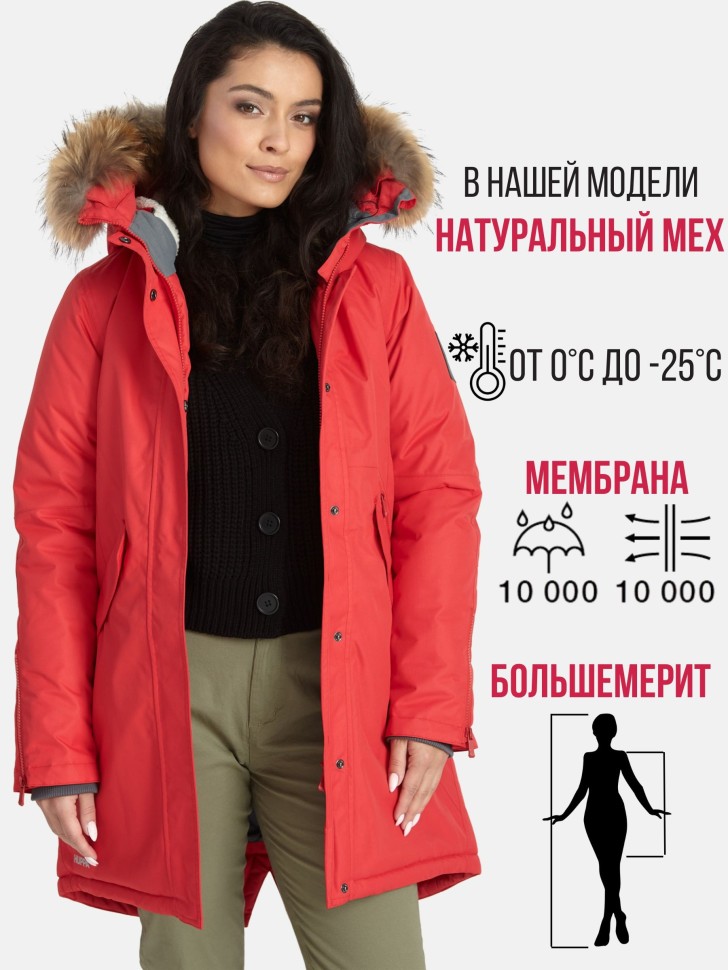 Парка зимняя Huppa VIVIAN 1 12498120-70004 красного цвета