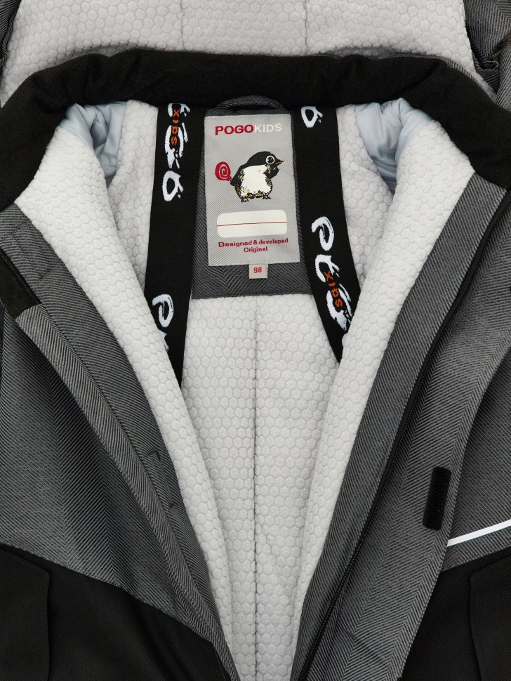 Комбинезон зимний PogoKids  W25_PG-88231-2 (серый-черный)