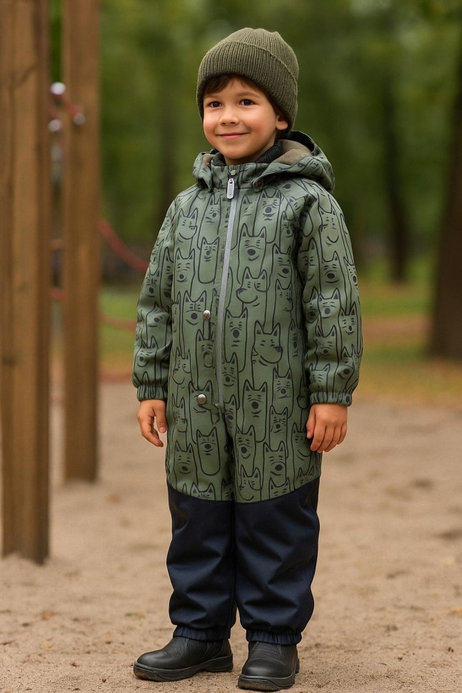 Комбинезон демисезонный Kerry TIMO K25017-3300 (хаки, принт)