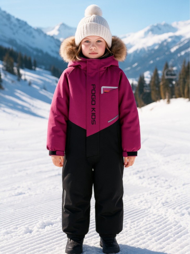 Комбинезон зимний PogoKids  W25_PG-88231-5 (лиловый-черный)