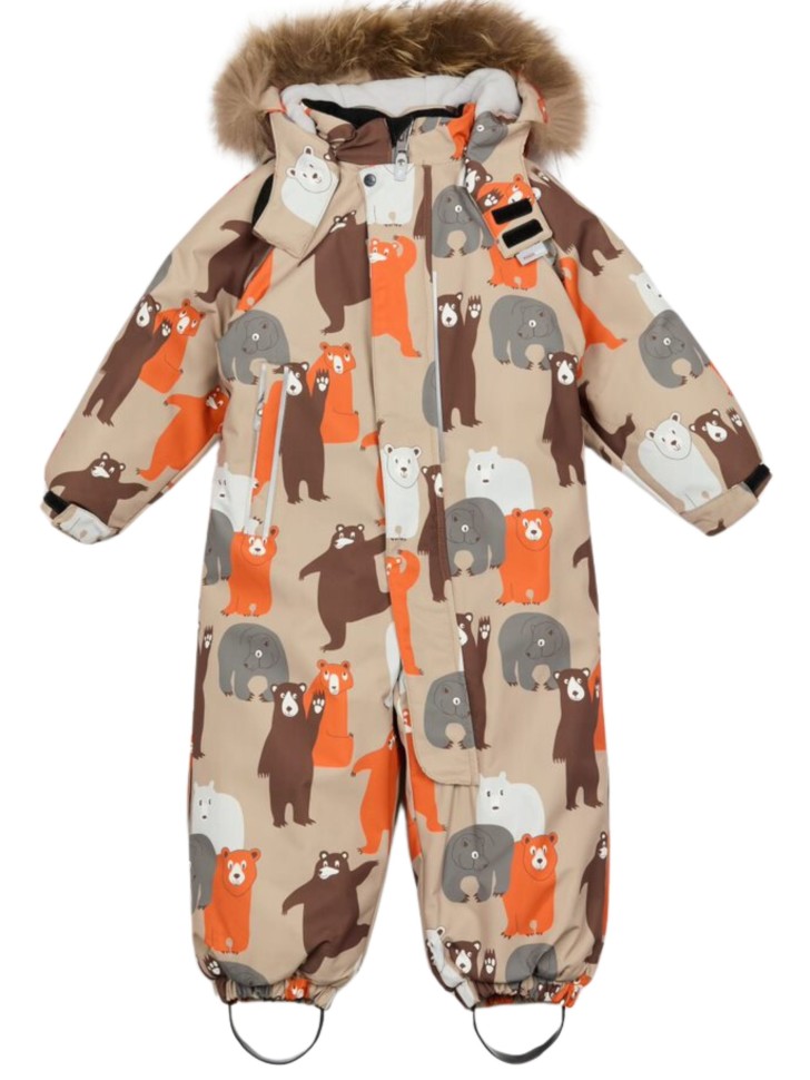 Комбинезон зимний PogoKids PG88282-10 Мишки (бежевый)