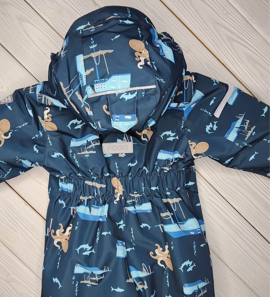Комбинезон демисезонный PogoKids PG88269-3 (синий, осьминожки)