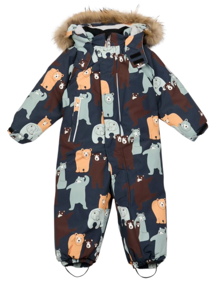 Комбинезон зимний PogoKids PG88282-2 Мишки (тёмно-серый)
