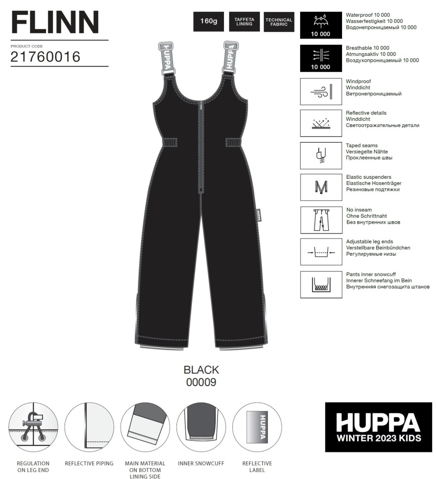 Полукомбинезон зимний Huppa FLINN 21760016-00009 (черный)