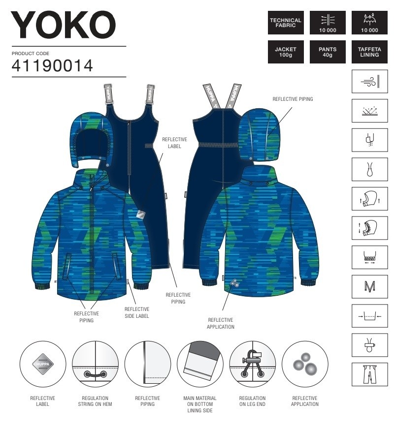 Комплект демисезонный HUPPA YOKO 41190014-32035 (синий, принт)
