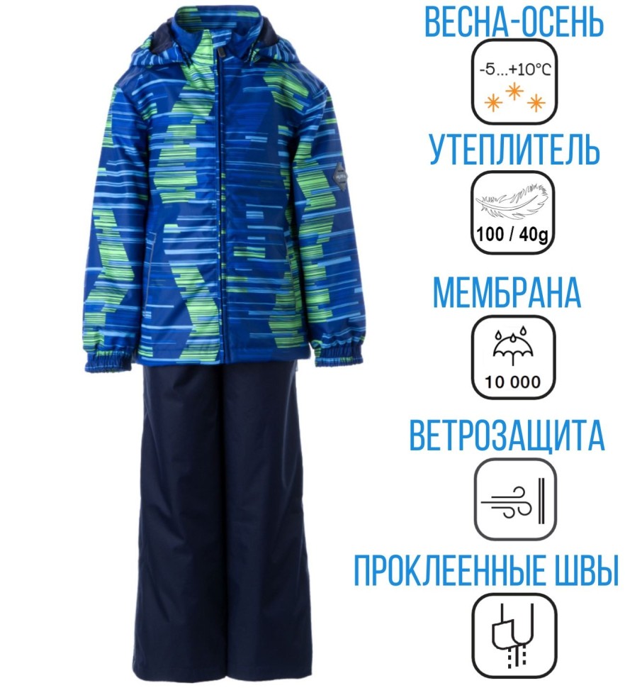 Комплект демисезонный HUPPA YOKO 41190014-32035 (синий, принт)