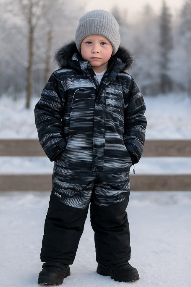 Комбинезон Зимний Huppa BRUCE 2 36330230-32409 (черный, принт)