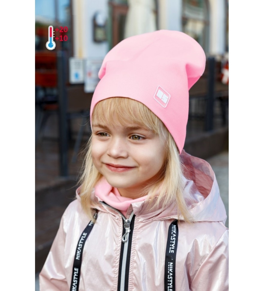 Демисезонный комплект NikaStyle из шапки и снуда 12л6421 розовый