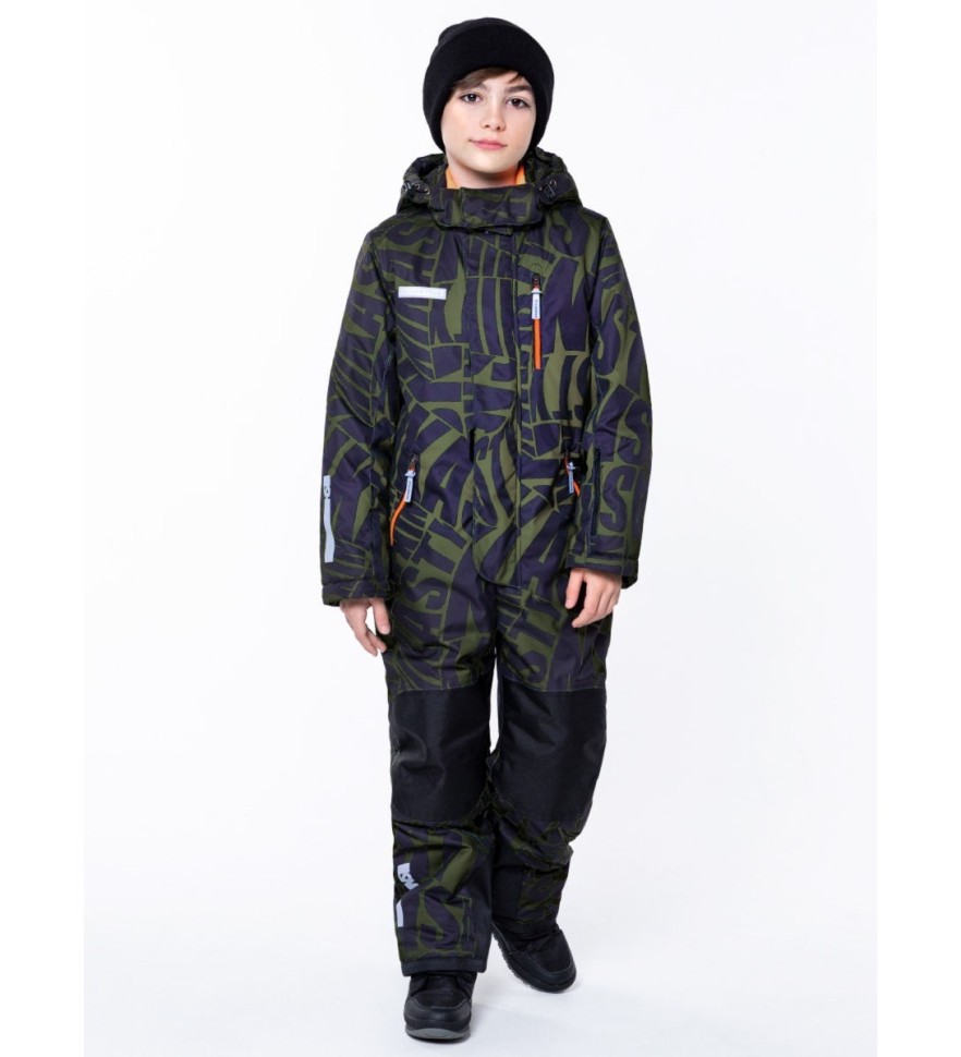 Комбинезон зимний для мальчика NikaStyle 8з1723 хаки/черный