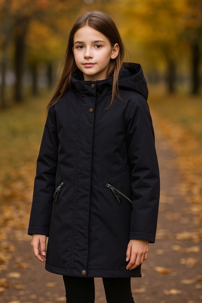 Куртка-парка демисезонная Kerry MAY K25066-042 чёрного цвета для девочки