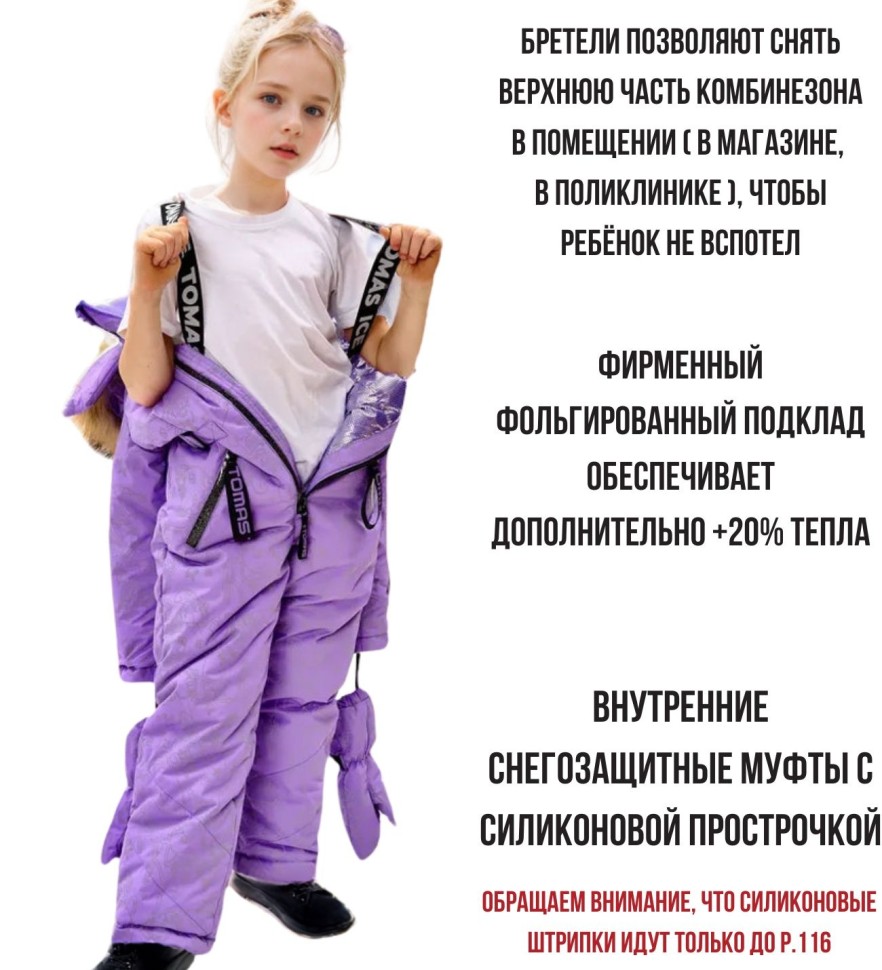 Комбинезон зимний IceTomas Форсаж 031159 (Аметист, кошки)