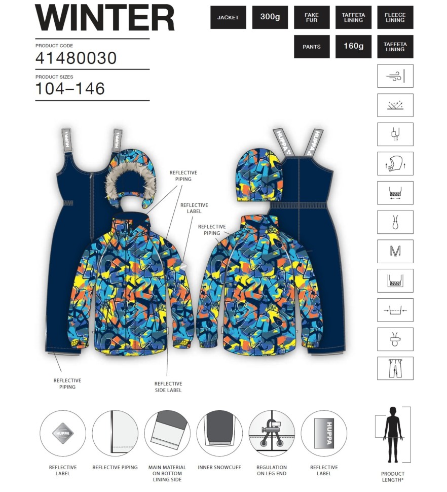 Комплект зимний Huppa WINTER 41480030-32299 мультиколор