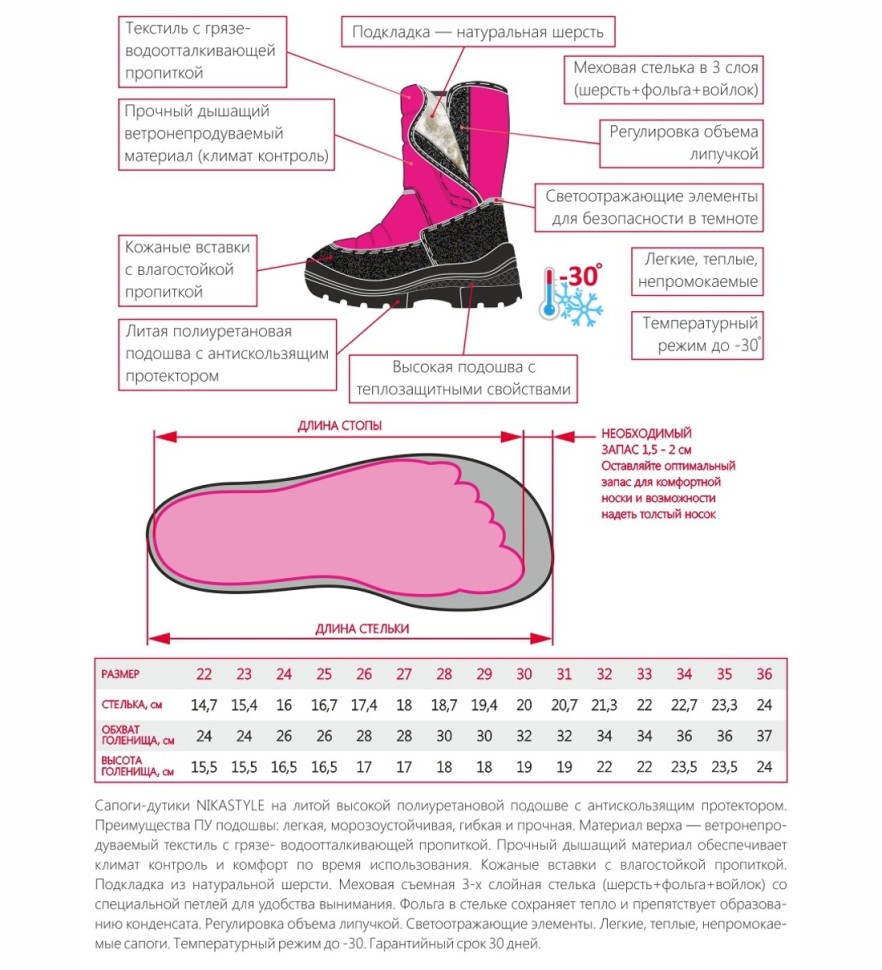Сапоги-Валенки зимние NikaStyle 16з4322 (черный/белый)